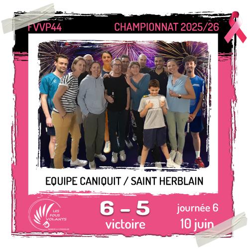 Rencontre J6 de la CANIQUIT : Vigneux contre Saint Herblain (victoire)